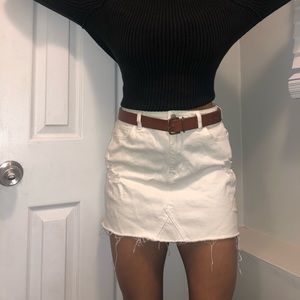 Hollister white mini skirt